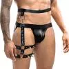 Мужские гартеры из натуральной кожи Art of Sex - Serge, L-2XL