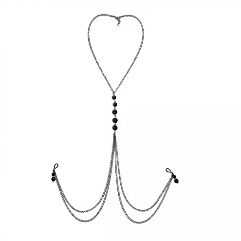 Украшение на грудь с натуральными камнями Art of Sex - Nipple clamps Lava