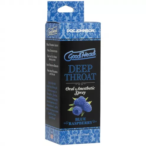 Спрей для мінету Doc Johnson GoodHead DeepThroat Spray – Blue Raspberry 59 мл для глибокого мінету