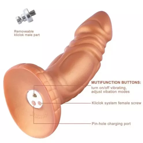 Силіконовий ділдо з вібрацією Hismith Slightly Curved Vibrating Silicone Dildo Monster Series