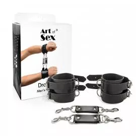Наручники мужские Art of Sex - Handcuffs Dragons man из экокожи, цвет черный - 5