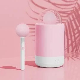Вибратор-конфетка на палочке KISSTOY Pink Pop, зарядный кейс-ночник - 3