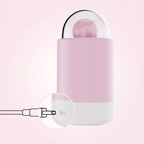Вібратор-цукерка на паличці KISSTOY Pink Pop, зарядний кейс-нічник