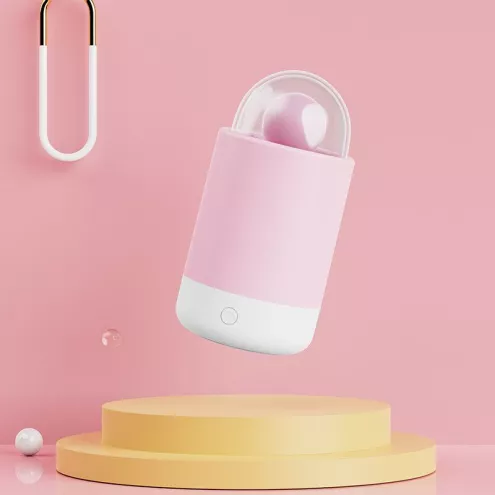 Вібратор-цукерка на паличці KISSTOY Pink Pop, зарядний кейс-нічник