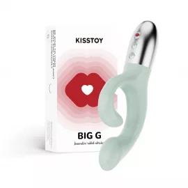 Вібратор-кролик для точки G KISTOY Big G Green, вигнутий відросток, автоматичний підігрів - 1