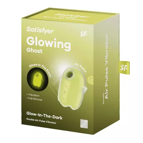 Вакуумний кліторальний стимулятор із вібрацією Satisfyer Glowing Ghost Yellow