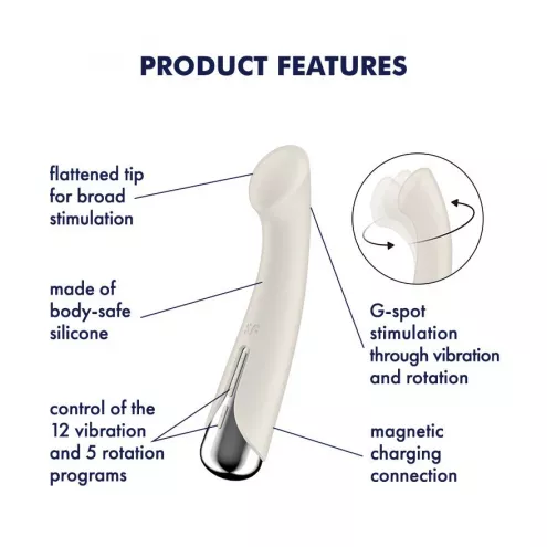 Вібратор із ротацією Satisfyer Spinning G-Spot 1 Beige