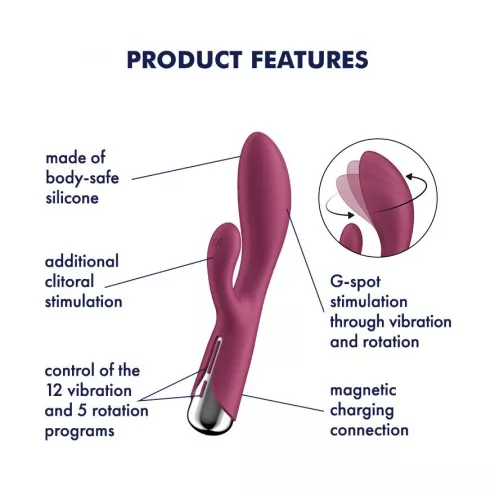 Вибратор-кролик с ротацией Satisfyer Spinning Rabbit 1 Red