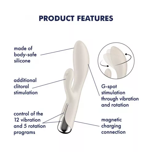 Вібратор-кролик із ротацією Satisfyer Spinning Rabbit 1 Beige
