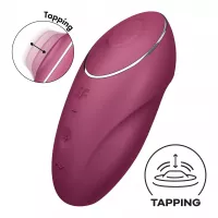 Вибростимулятор-пульсатор Satisfyer Tap & Climax 1 Red, эффект постукивания пальцем