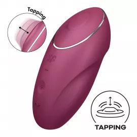 Вибростимулятор-пульсатор Satisfyer Tap & Climax 1 Red, эффект постукивания пальцем - 1