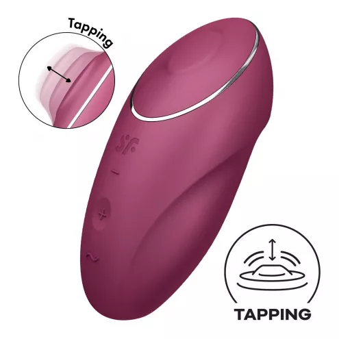 Вибростимулятор-пульсатор Satisfyer Tap & Climax 1 Red, эффект постукивания пальцем