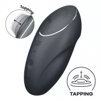 Вібростимулятор-пульсатор Satisfyer Tap & Climax 1 Grey, ефект постукування пальцем