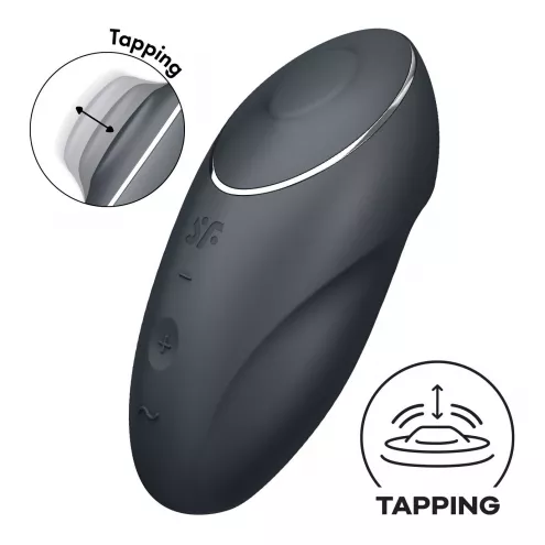 Вібростимулятор-пульсатор Satisfyer Tap & Climax 1 Grey, ефект постукування пальцем