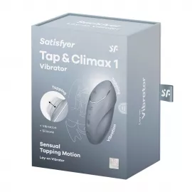 Вибростимулятор-пульсатор Satisfyer Tap & Climax 1 Bluegrey, эффект постукивания пальцем - 2