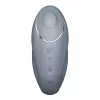 Вибростимулятор-пульсатор Satisfyer Tap & Climax 1 Bluegrey, эффект постукивания пальцем