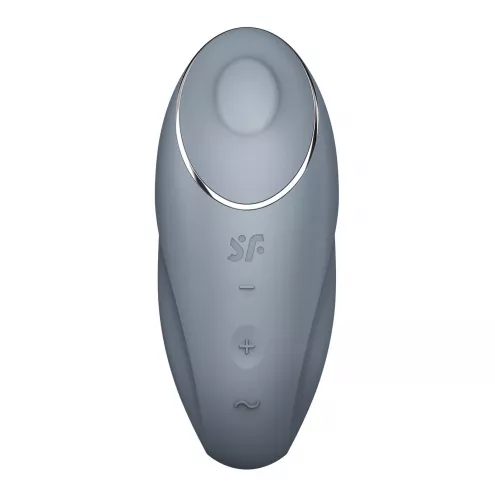 Вибростимулятор-пульсатор Satisfyer Tap & Climax 1 Bluegrey, эффект постукивания пальцем