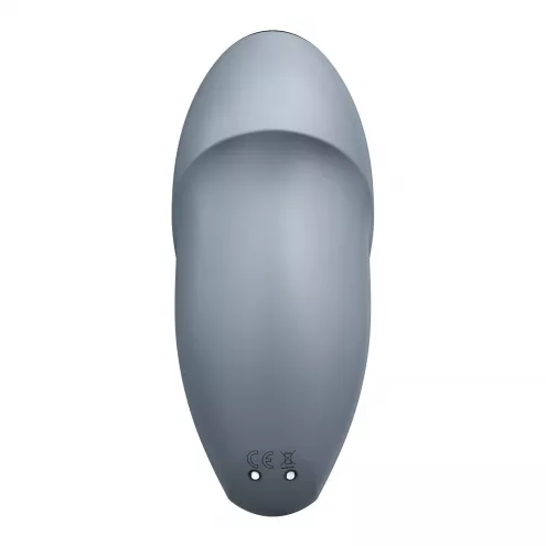 Вибростимулятор-пульсатор Satisfyer Tap & Climax 1 Bluegrey, эффект постукивания пальцем