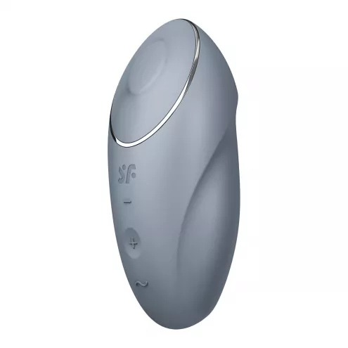 Вибростимулятор-пульсатор Satisfyer Tap & Climax 1 Bluegrey, эффект постукивания пальцем