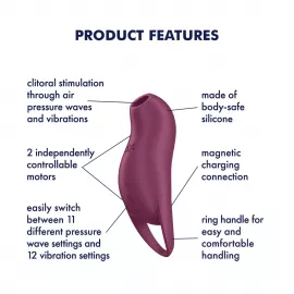Вакуумный клиторальный стимулятор с вибрацией Satisfyer Pocket Pro 1 Purple - 5