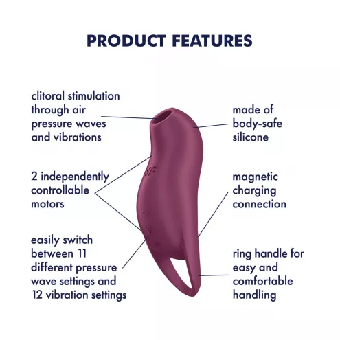 Вакуумний кліторальний стимулятор із вібрацією Satisfyer Pocket Pro 1 Purple