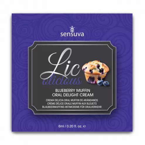 Пробник гелю для мінету Sensuva Lic-o-licious Blueberry Muffin (6 мл)