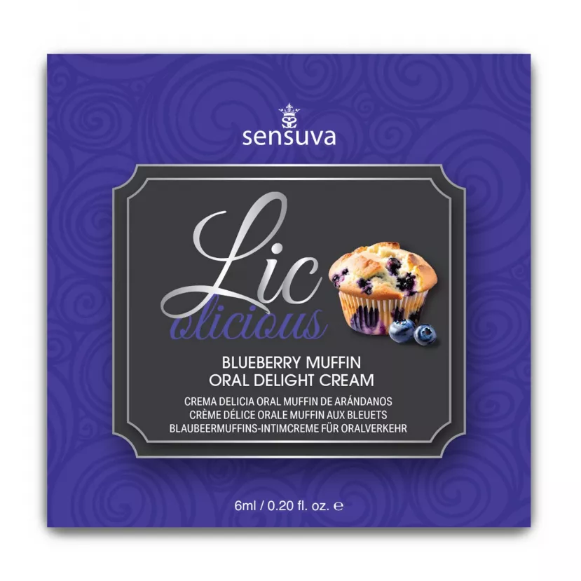 Пробник гелю для мінету Sensuva Lic-o-licious Blueberry Muffin (6 мл)