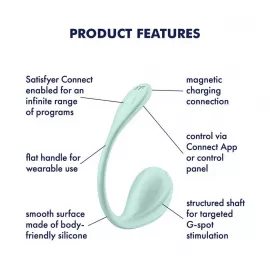 Смарт-виброяйцо Satisfyer Smooth Petal Connect App Mint - 3
