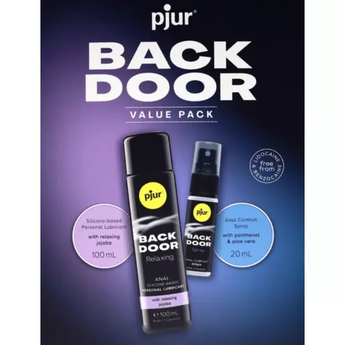 Подарунковий набір pjur BACK DOOR Value Pack: силіконове мастило 100 мл та розслаблюючий спрей 20 мл