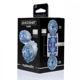 Мастурбатор Fleshlight Quickshot Turbo Blue Ice, компактный, отлично для пар и минета - 7