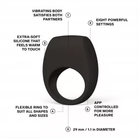Ерекційне кільце з вібрацією LELO Tor 3 Black - 3