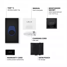 Ерекційне кільце з вібрацією LELO Tor 3 Base Blue - 2