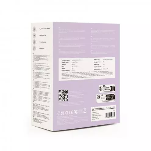Интерактивное виброяйцо Svakom Phoenix Neo 2 Pastel Lilac, обновленная модель