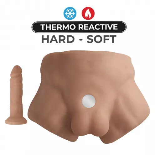Напівторс з фалоімітатором на присосці SilexD Apollo S Male Torso Caramel
