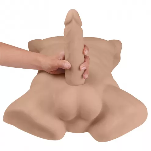 Торс із фалоімітатором на присосці SilexD Apollo L Male Torso Caramel