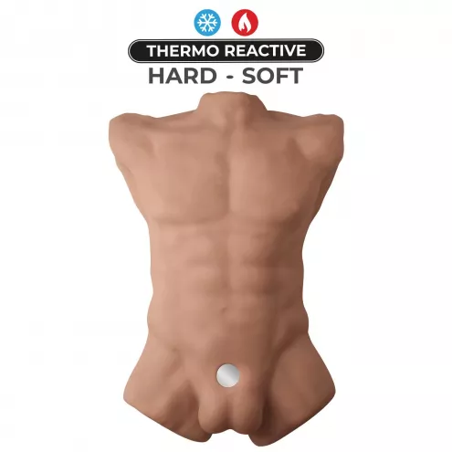 Торс із фалоімітатором на присосці SilexD Apollo L Male Torso Caramel