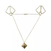 Зажимы для сосков с тяжелой подвеской LOCKINK Nipple Clamps with Heavy Pendant - Golden