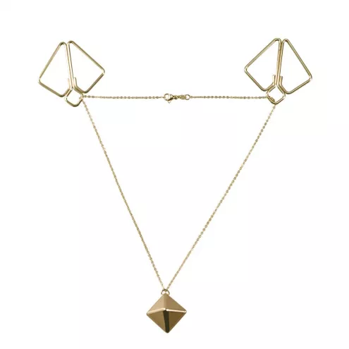 Зажимы для сосков с тяжелой подвеской LOCKINK Nipple Clamps with Heavy Pendant - Golden