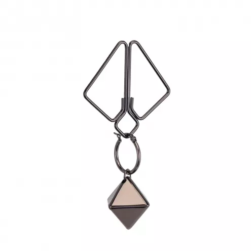 Зажимы для сосков с тяжелой подвеской LOCKINK Nipple Clamps with Heavy Pendant - Grey