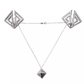 Затискачі для сосків з важкою підвіскою LOCKINK Adjustable Nipple Clamps with Heavy Pendant - Grey - 1