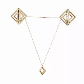 Затискачі для сосків з легкою підвіскою LOCKINK Adjustable Nipple Clamps with Light Pendant - Golden - 1