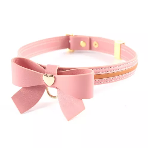 Поводок LOCKINK SEVANDA Love Heart Butterfly Leather Collar Set - Pink