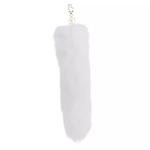 Металлическая анальная пробка Лисий хвост LOCKINK SEVANDA White Fox-Tail Anal Pear-shape Plug