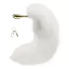Металева анальна пробка Лисий хвіст LOCKINK SEVANDA White Fox-Tail Anal Rose-shape Plug