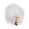 Металева анальна пробка Лисий хвіст LOCKINK SEVANDA White Fox-Tail Anal Rose-shape Plug