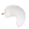 Металева анальна пробка Лисий хвіст LOCKINK SEVANDA White Fox-Tail Anal Rose-shape Plug