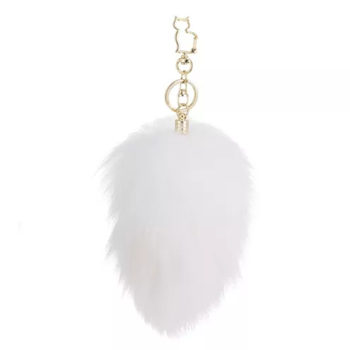 Металева анальна пробка Кролячий хвіст LOCKINK SEVANDA White Bunny-Tail Anal Rose-shape Plug