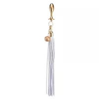 Металева анальна пробка Хвіст поні LOCKINK SEVANDA White Pony-Tail Anal Pear-shape Plug