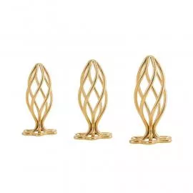Анальная пробка LOCKINK SEVANDA Hollow Spiral Golden Metal Anal Plug - M size - 10