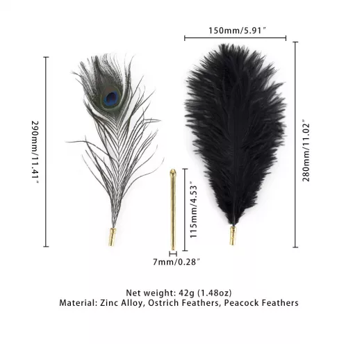 Щекоталка LOCKINK SEVANDA Natural Peacock Flirting Feather Tickler